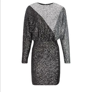 Express Colorblock Sequin Dress